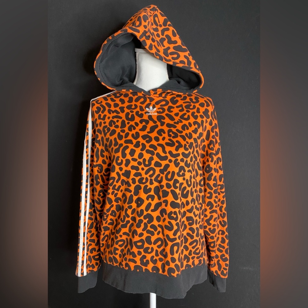 Rich mnisi Adidas Black and Orange Leopard Hoodie